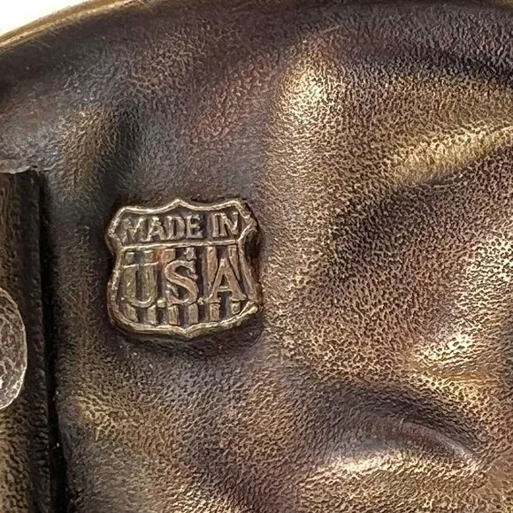 Golden Eagles NRA Belt Buckle 36 inch Leather Belt Embossed Tiger Stars USA - Picture 10 of 15